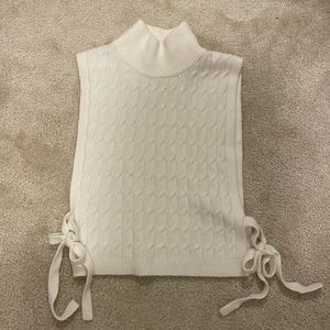 NEW Cable Knit Sweater Vest with Tie Sides